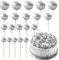 20 Stück Silber Kugeln Tortendeko Mini Schaumkugeln Cake Topper 4 Größen Kuchen Dekoration Kugel für Geburtstag Hochzeit Weihnachten