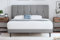 Yocreat Polsterbett 160 x 200 cm Bettgestell Doppelbett Bettrahmen mit Kopfteil, Stoffbett mit Lattenrost, Einfache Montage, Hellgrau