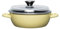 Riess, 0043-002, Schmorpfanne mit Glasdeckel 20cm, hohe Bauform, Emaille, LEMON LBH 27,8x21,2x12,9 Gew. 1,512kg, Bratpfanne, mit 2 Griffen, backofenfest, gelb