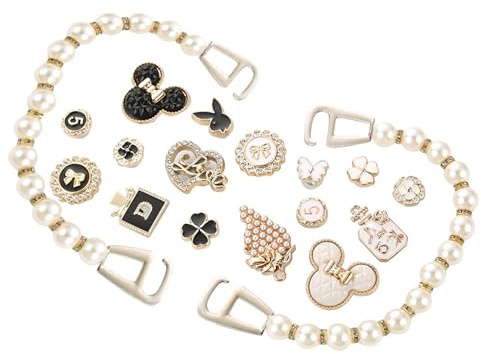 Lot de 18 breloques de chaussures pour sabots, breloques en cristal et strass - Accessoires de décoration pour femmes et filles - Cadeau d'anniv., de Noël