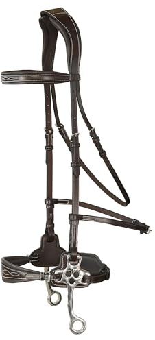 Exion Nova Hackamore Bridle for Horses – Anatomical Bitless Bridle with Rubber Reins | Anti‑Pressure Crownpiece | Vegetable-Tanned Leather | Size Full, Cob, Pony & Over (Havana, Cob)
