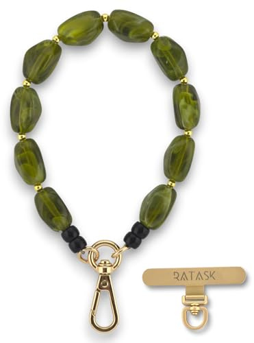 RATASK Beaded Wrist Strap Bracelet, Acrylic Beaded Mobile Phone Strap, Keychain Accessory, Decorative Pendant, Made with Durable Metal String for Extra Strength and Security