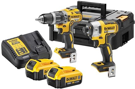 DEWALT 18V XR Brushless Twin Kit 2 x 4AH Batteries - DCK266M2T-GB