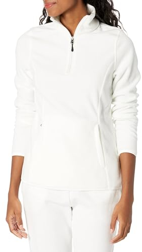 Amazon Essentials Damen Langärmelige Pulloverjacke Aus Polarfleece Mit Viertelreißverschluss, Klassischer Schnitt (Erhältlich In Übergröße), Grellweiß, 4XL Große Größen