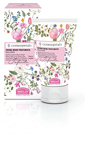Helan, Cuor di Petali, Crema Mani Secche e Screpolate Effetto Velluto, Profumata e Nutriente - Protegge contro Arrossamenti e Aggressioni Atmosferiche, con Burro di Albicocca, 50 ml - Made in Italy