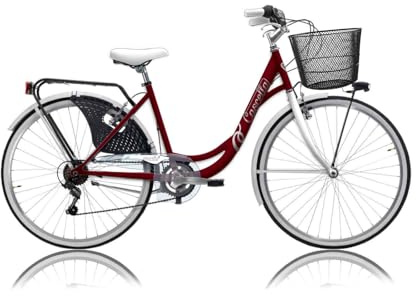 BICI BICICLETTA 26 CASCELLA MARILUF DONNA 6V BORDEAUX MADE IN ITALY