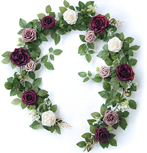 PONATIA 5FT Handcrafted Artificial Rose Flower Garland
