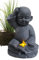 Arnusa Solarleuchte Mönch Solarlampe Gartenfigur 41x30x24 cm Buddha mit Buch Figur Gartenstatue 4 kg