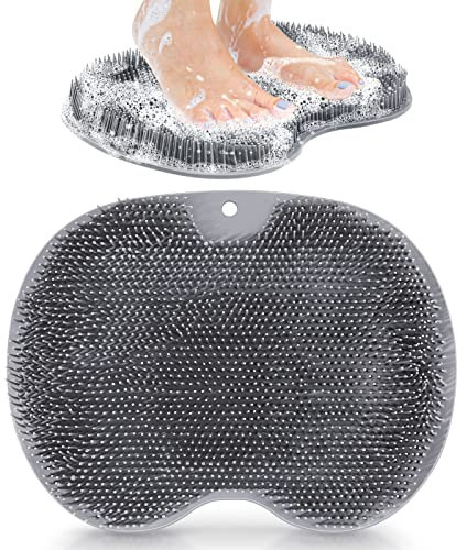 Fußbürste Dusche Fußmassagegerät, Fußwäscher Bath Massage Pad mit Rutschfesten Saugnäpfen, Silikon Matte Badematte für Pediküre, Fußpflege Entspannung