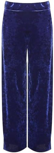 Pantalones de mujer de estilo callejero, de pierna ancha acampanada con bolsillos, de terciopelo ligero de velour, palazzo de terciopelo de pierna ancha, cintura elástica, tallas grandes, UK 14-28