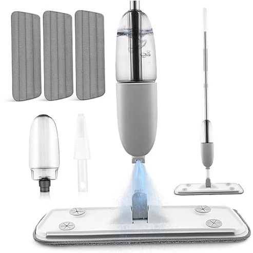 FOYTOKI Trapeador Spray Mop De Microfibra para Limpieza De Pisos Mop Húmedo y Seco con Cabeza Giratoria y Tanque para Hogar y Cocina