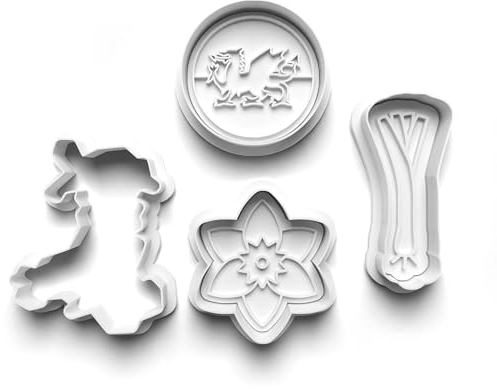 Cookie Cutters Set 4 PCS Wales Welsh Dragon Cookie Stamp Cookie Cutter Mould Dough Fondant for Kid DIY Cookie Making