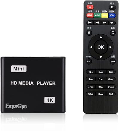 Lecteur multimédia HDMI, Lecteur multimédia numérique 4K Ultra HD, Prend en Charge Les clés USB, Carte SD, Sortie 4K @ 30 Hz, décodage H.265/H.264/AVC MP4/MKV/MP3/TS/Rmvb/Mov/JPG pour la publicité et