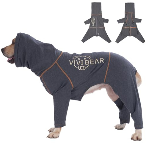 Hundebody Nach Op Einteilig Verhindert das Lecken von Wunden Hundebody Nach Kastration Rüde Hündin Atmungsaktiv Komfortabel Elastisch Body Hunde nach OP für Hunde mit Reißverschluss Wearable Grue L