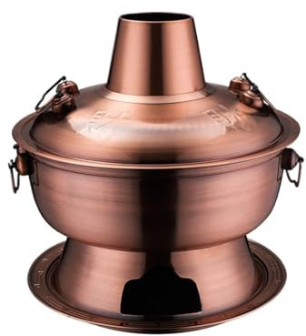 CSSQCSSUANB Pentola Calda in Rame, Multifunctional Hot Pot Hot Pot Copper Hot Pot for Family Shabu Pot Chinese Hot Pot,Copper-36cm(32cm)