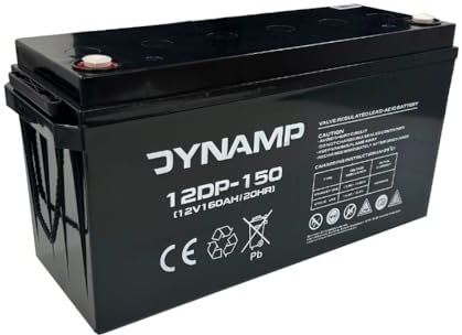 Dynamp 12DP-150 12V 160Ah Deep Cycle AGM Battery, 483 x 170 x 240mm, Bolt Terminals