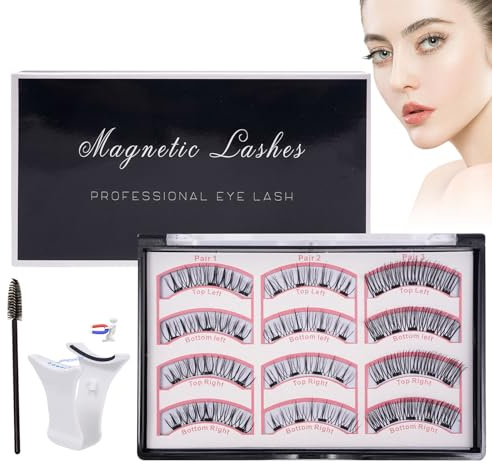 lomdung 6 Paires Faux Cils Magnetique, 3D Eyelashes Magnétiques, Fake Lashes Magnetic Différents Styles, Naturel Magnetique Fake Lashes, Faciles à Porter Et Réutilisables, Adaptés Aux Novices