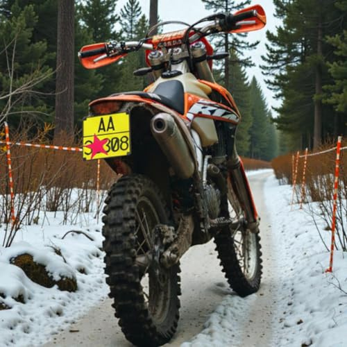 3DPRINTOK targhino Moto Enduro copia sostitutiva targa replica – solo uso sportivo competizione FMI fuoristrada – Flessibile Resistente Lavabile in gomma TPU premium personalizzabile in 2 minuti