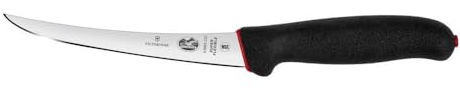 Victorinox Fibrox Dual Grip Ausbeinmesser, Swiss Made, 15 cm Gebogen/Schmal/Flexibel Klinge, schwarz