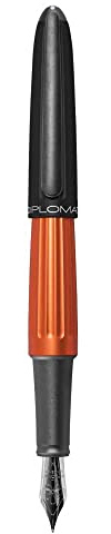 DIPLOMAT Füllfederhalter Aero Orange Schwarz - F/mit Geschenkbox/Füllhalter, 1 Stück (1er Pack)