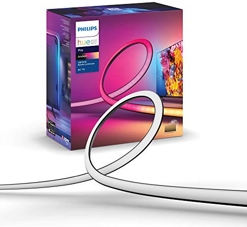 Philips Hue Play Gradient 65 Smart TV Light Strip, Flowing Color-Changing LED Strip Lights, Multicolor TV Backlight Sync with Music and Gaming, Requires Bridge & Sync Box, Control with App and Voice
