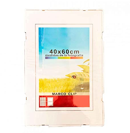 Acan Tradineur - Marco para Foto con Cierre de Clip en metacrilato, Exterior 40 x 60 cm, Interior 30 x 45 cm, portafotos, Soporte sin Marco para Recuerdos para Colgar en la Pared