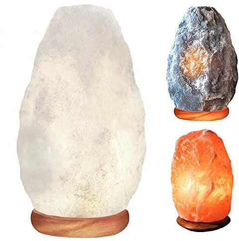 Himalayan Salt Lamp 2-3 kg Size 17-19 cm - Beautiful Pink Coloured and High Crystal Quality with Life Time Warranty by Magic Salt (White, 2-3 Kg)