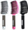 Lot de 3 brosses, incurvées, aérées, en poils de sanglier, démêlantes coiffantes, pour cheveux longs, fins, épais, bouclés