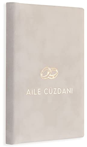 Aile Cüzdani Stammbuch Kitap Hellgrau türkische Hochzeit Familienstammbuch