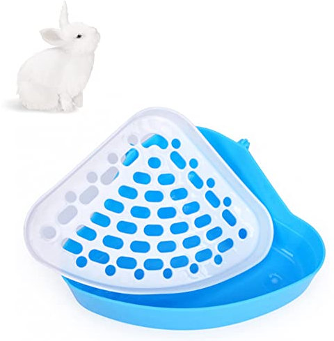 Trsnzul Inodoro para Mascotas 1 Pieza Caja de Arena de Esquina de Potty Trainer Triángulo Orinal Corner Caja Esquinero Conejo ​Bandeja de Arena para Esquina Bandeja para Animales Pequeños