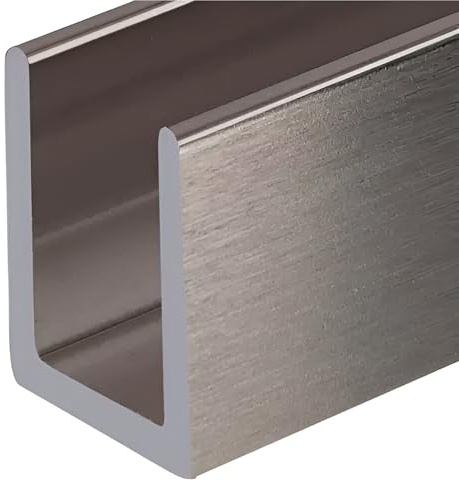 Brixwell SDCD38BN Brushed Nickel 3/8 Fixed Panel Shower Door Deep U-Channel - 95 Length