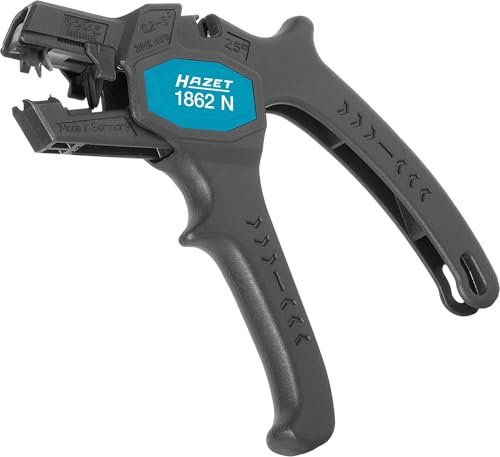 HAZET Abisolierzange 1862N, Automatisch, 180 mm Länge, Für flexible Leitungen und massive Leiter 0,2–6,0 mm, Mit Seitenschneider bis 2,5 mm, Made in Germany
