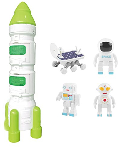 Jouets Spatiaux pour Enfants, Jouet Fusée Spatiale Navette Spatiale Espace Jouet avec Astronautes Jouet de Construction Ensemble de Jeu de Vaisseau Jouet Éveil pour Enfant Garçon Fille