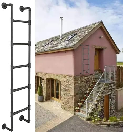 AEGCAOJH Échelles de Secours en métal de 4 Pieds, 5 Pieds, 6 Pieds, 7 Pieds, 8 Pieds, pour Maisons à 2 étages, échelle Murale de lit superposé en Fer forgé pour lit Haut/extérieur/terrasse/