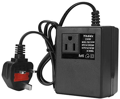 Inscrip Voltage Converter, Step Down Power Voltage Converter Transformer 220V/240V to 110V/120V, Intelligent Efficient Adapter Travel Power Adapter for WIFI, POS Machine, Power Bank (200, Watts)