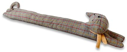 SWEET HOME Dörrskydd och fönster giltigt för bepansrade dörrar av vadderad polyester, dragskydd och praktisk dörr med handtag, korv dragskydd 80 cm lång och 10 cm diameter