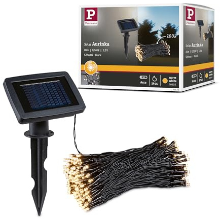 Paulmann 94875 Solcellslampor Aurinka IP44 3000K 200x6lm Svart