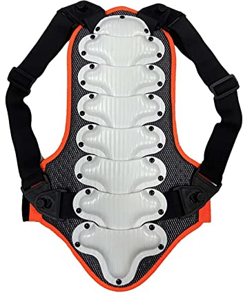 YEJBBUC Paraschiena per bambini, per motocross, per equitazione, discesa, S, colore: bianco, Bianco S, 8