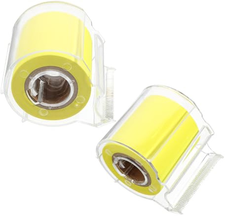 iplusmile 2 Rouleaux de Notes Autocollantes Jaunes Papier Adhésif Repositionnable Blocs-Notes Portables pour Bureau École et Maison Fournitures de Bureau Colorées et Lumineuses Surface