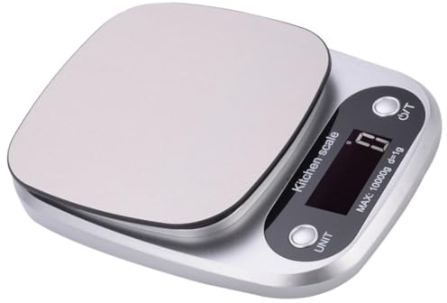 COOLHIYA Bilancia da Cucina Digitale Funzione di Conteggio Accurata 10kg/1g Portatile in Acciaio Inox per Casa e Caffè