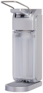 Blanc HYGIENIC - Desinfektionsmittelspender, Silber inkl. Leere 1L-Flasche zum Selbstbefüllen – Haut- & Händedesinfektion für professionelle Betriebshygiene – Dosiermenge variierbar - Made IN Germany