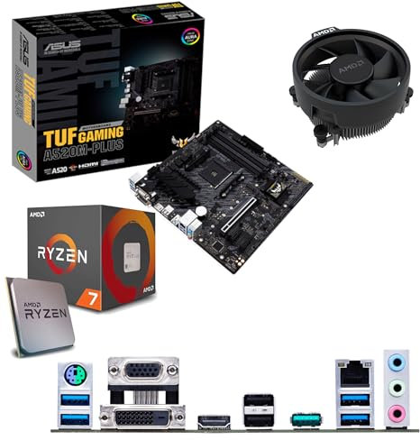 Components4All AMD Ryzen 7 5700G 3.8Ghz (Turbo 4.6Ghz) 8 Core 16 Thread CPU with Radeon Vega Graphics, ASUS TUF GAMING A520M-PLUS Motherboard Pre-Built Bundle NO RAM