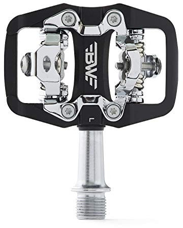 BW USA Rock Garden Flat Pedal - SPD Compatible Clipless MTB Bike Pedale - Black