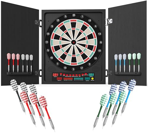 HOMCOM Elektroniskt dartspel mål 27 spel 202 varianter svart