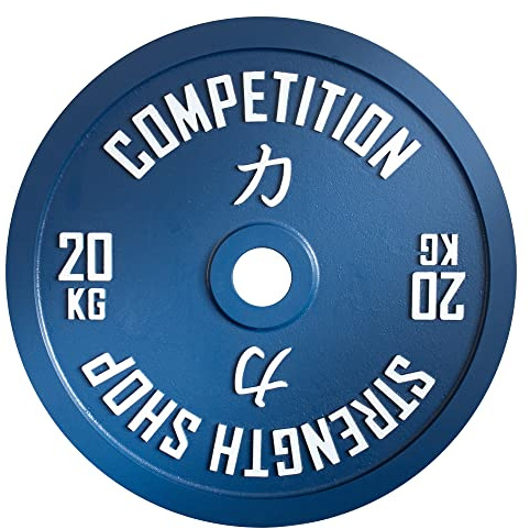 Strength Shop - Dischi per manubri calibrati - neri, ogni coppia da 0,25 kg a 25 kg - 50,5 mm (Adatti per tutte le barre olimpiche) - Tolleranza di peso di +/- 10 g (2 x 20 kg)