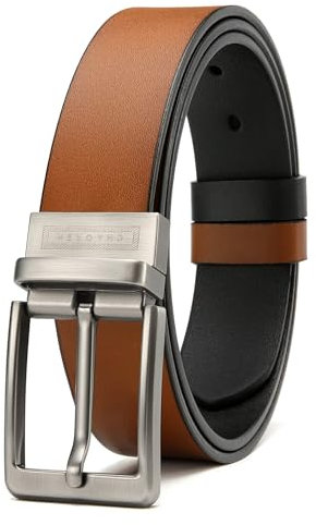 CHAOREN Ledergürtel Herren, Wendegürtel Herren Leder Schwarz & Braun 35mm für Business Anzug and Jeans Gürtel, Ein Gürtel wendbar zwei Farben