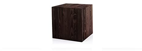 DECORATIVO Columna rústica de madera hecha a mano para flores, figuras o velas, estable y duradera, color negro, 40 x 40 x 40 cm