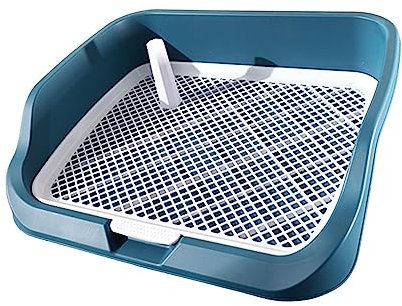 perfk Hundetoilette Hundetöpfchen Hundetrainings-Toilette, Haustier-PIPI-Toilette, Welpen-Töpfchen-Tablett, für Drinnen und Draußen, Spritzwassergeschützt, Wiederverwendbare, Blau