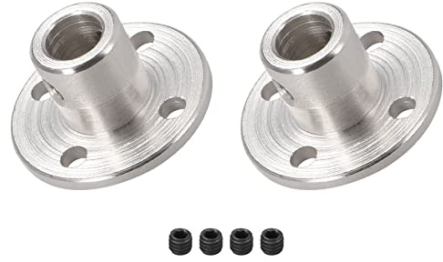 DMiotech 2 Paquet 6mm Intérieur Diamètre H12xD10 Bride Couplage Connecteur Rigide Guide Arbre Support Coupleur Arbre Accouplement avec Vis pour Bricolage RC Modèle Moteurs Argent
