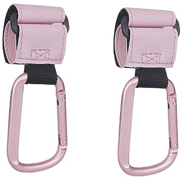Amagogo 2 x Kinderwagenhaken Kinderwagenhaken Reiseorganisator Haken Karabiner Kinderwagen Haken Kinderwagen Zubehör für Einkaufswagen Wickeltaschen Lebensmitteltaschen Rosa